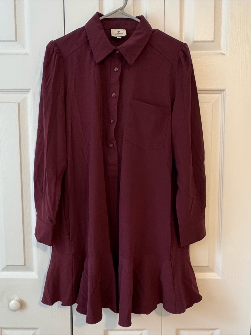 Tuckernuck Burgundy Button-Front Mini Dress